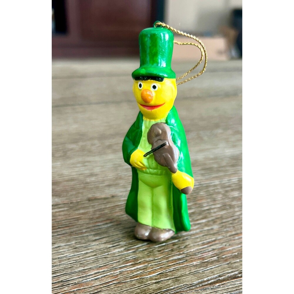 Vintage 1980s Sesame Street Bert Fiddler Christmas Ornament Carolers Series